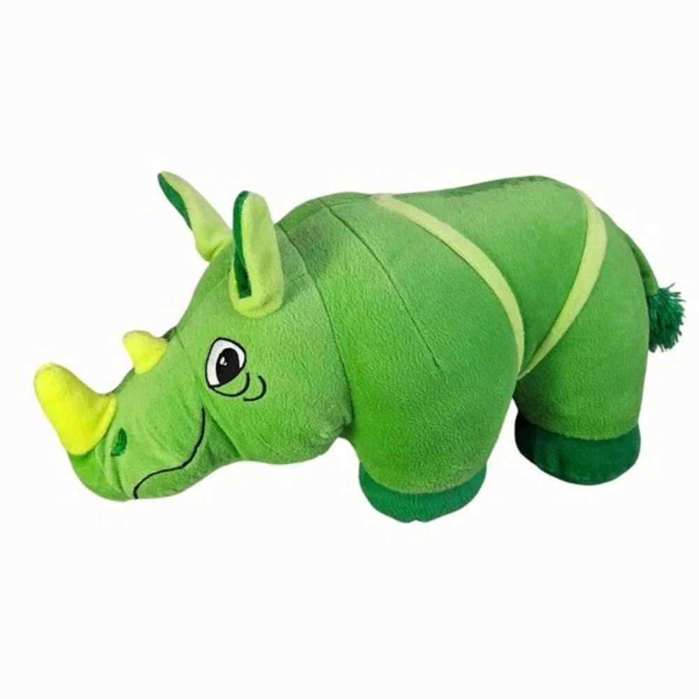 Rhino Rhinoceros Plush Stuffed Animal Green Plushie Toy 17 Inch Sugar Loaf‎